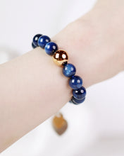 Load image into Gallery viewer, 06 Blue Kyanite Grade A &amp; Gold Bead
